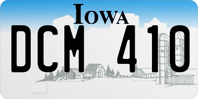 IA license plate DCM410