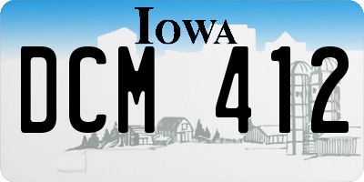 IA license plate DCM412