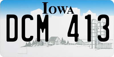 IA license plate DCM413