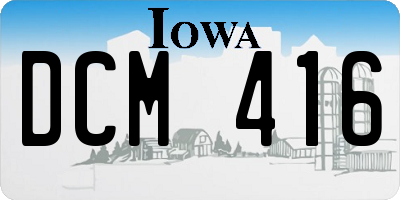 IA license plate DCM416
