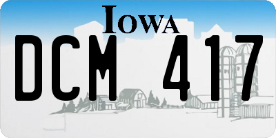 IA license plate DCM417
