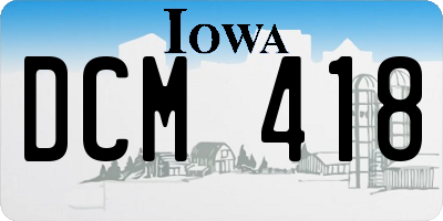 IA license plate DCM418