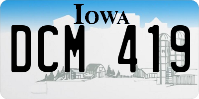 IA license plate DCM419