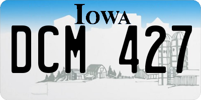 IA license plate DCM427