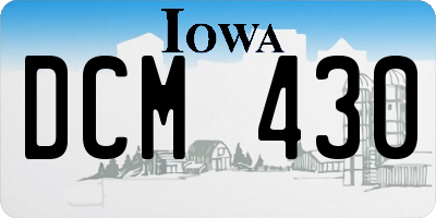IA license plate DCM430