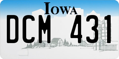 IA license plate DCM431