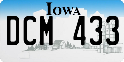 IA license plate DCM433