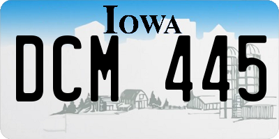 IA license plate DCM445