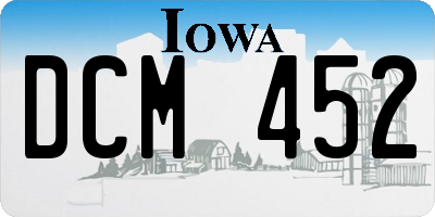 IA license plate DCM452