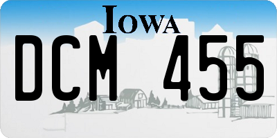 IA license plate DCM455