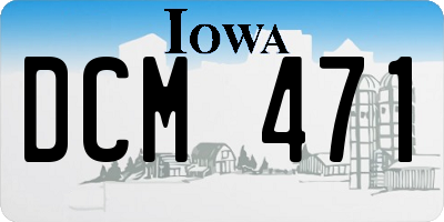 IA license plate DCM471