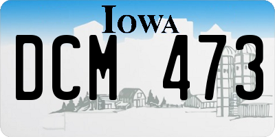 IA license plate DCM473