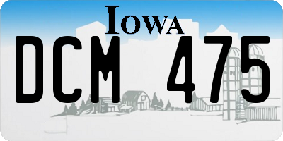 IA license plate DCM475