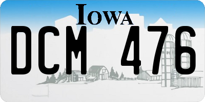 IA license plate DCM476