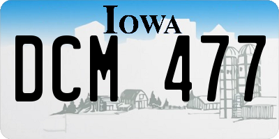 IA license plate DCM477