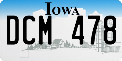 IA license plate DCM478