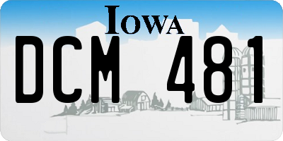 IA license plate DCM481