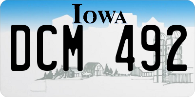 IA license plate DCM492