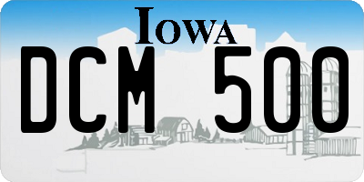 IA license plate DCM500