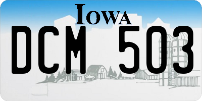 IA license plate DCM503