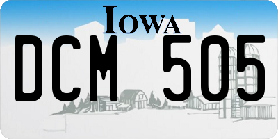IA license plate DCM505