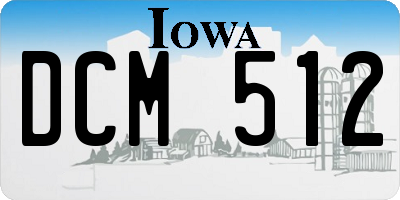 IA license plate DCM512