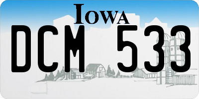 IA license plate DCM533