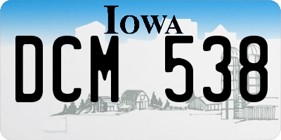 IA license plate DCM538