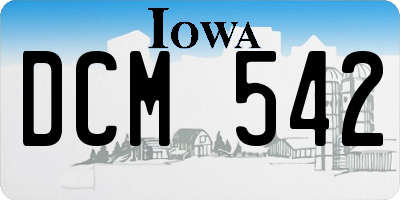 IA license plate DCM542