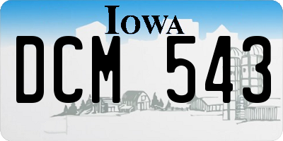 IA license plate DCM543