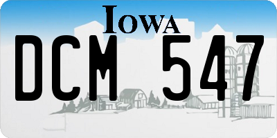 IA license plate DCM547