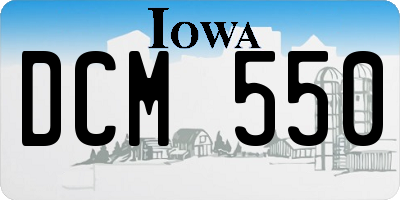 IA license plate DCM550