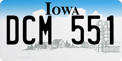 IA license plate DCM551