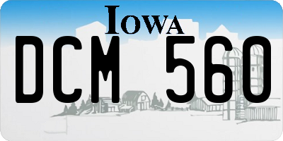 IA license plate DCM560