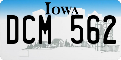 IA license plate DCM562