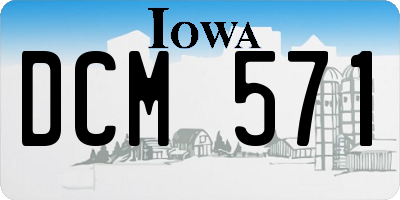 IA license plate DCM571