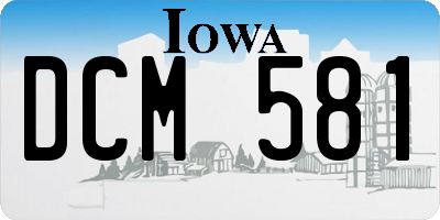 IA license plate DCM581