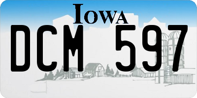 IA license plate DCM597