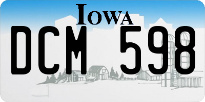 IA license plate DCM598