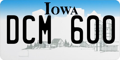 IA license plate DCM600