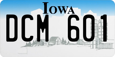 IA license plate DCM601
