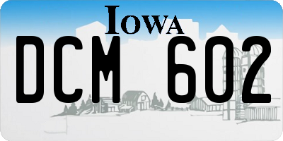 IA license plate DCM602