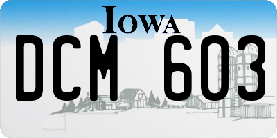 IA license plate DCM603