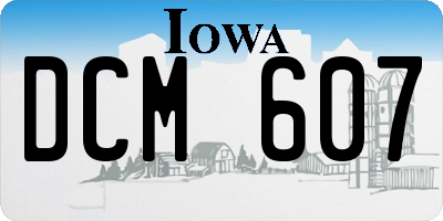 IA license plate DCM607