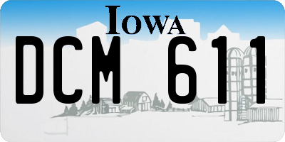 IA license plate DCM611