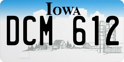 IA license plate DCM612