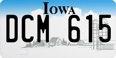 IA license plate DCM615
