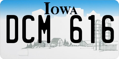 IA license plate DCM616