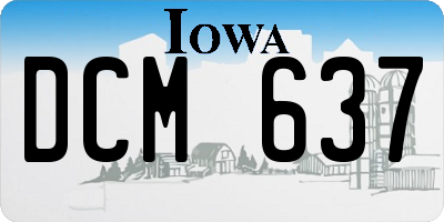 IA license plate DCM637