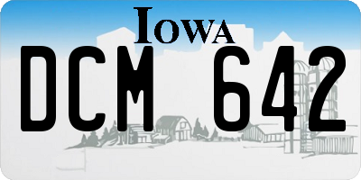 IA license plate DCM642
